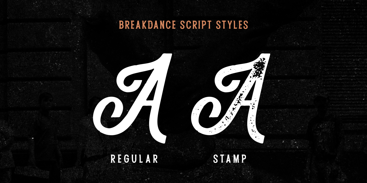 Breakdance Reborn Stamp Oblique Font preview